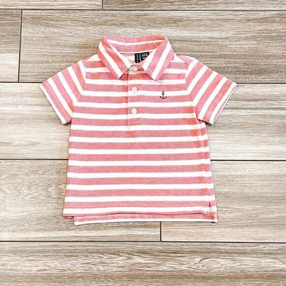 Janie & Jack Striped Polo, Size 12-18M - Picture 1 of 3